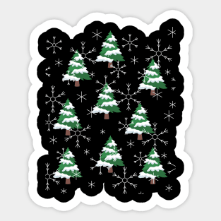 Snowy Christmas Trees Sticker